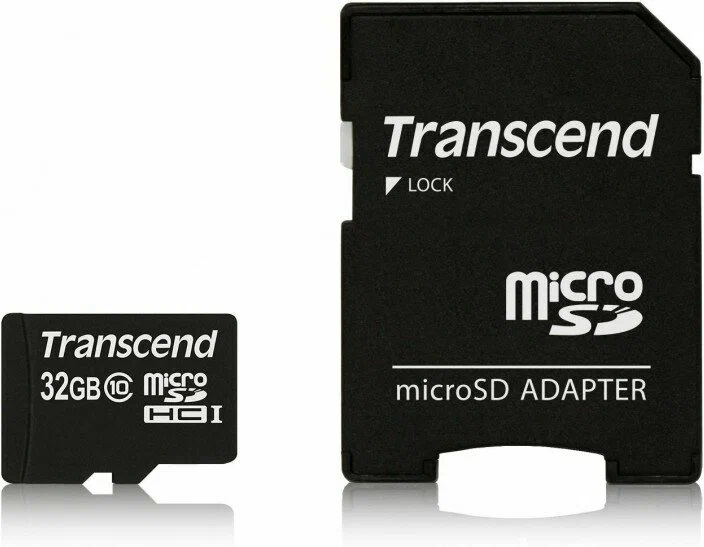 Transcend | MicroSD 32Gb TS32GUSDHC10 | Карта памяти MicroSD 32Gb адаптер, Class 10 | превью 2