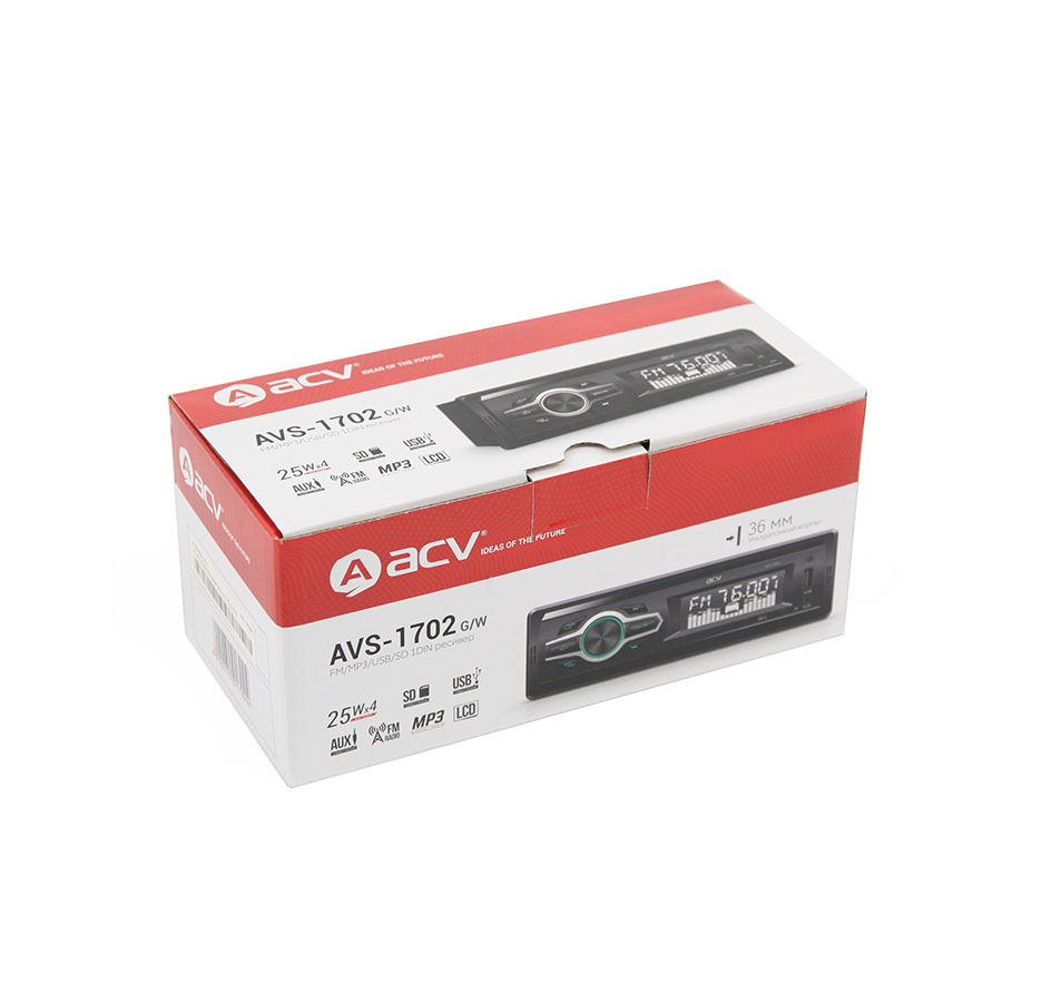 ACV | AVS-1702W | 4*25/USB/SD /FM/AUX ,белая подсветка | 4