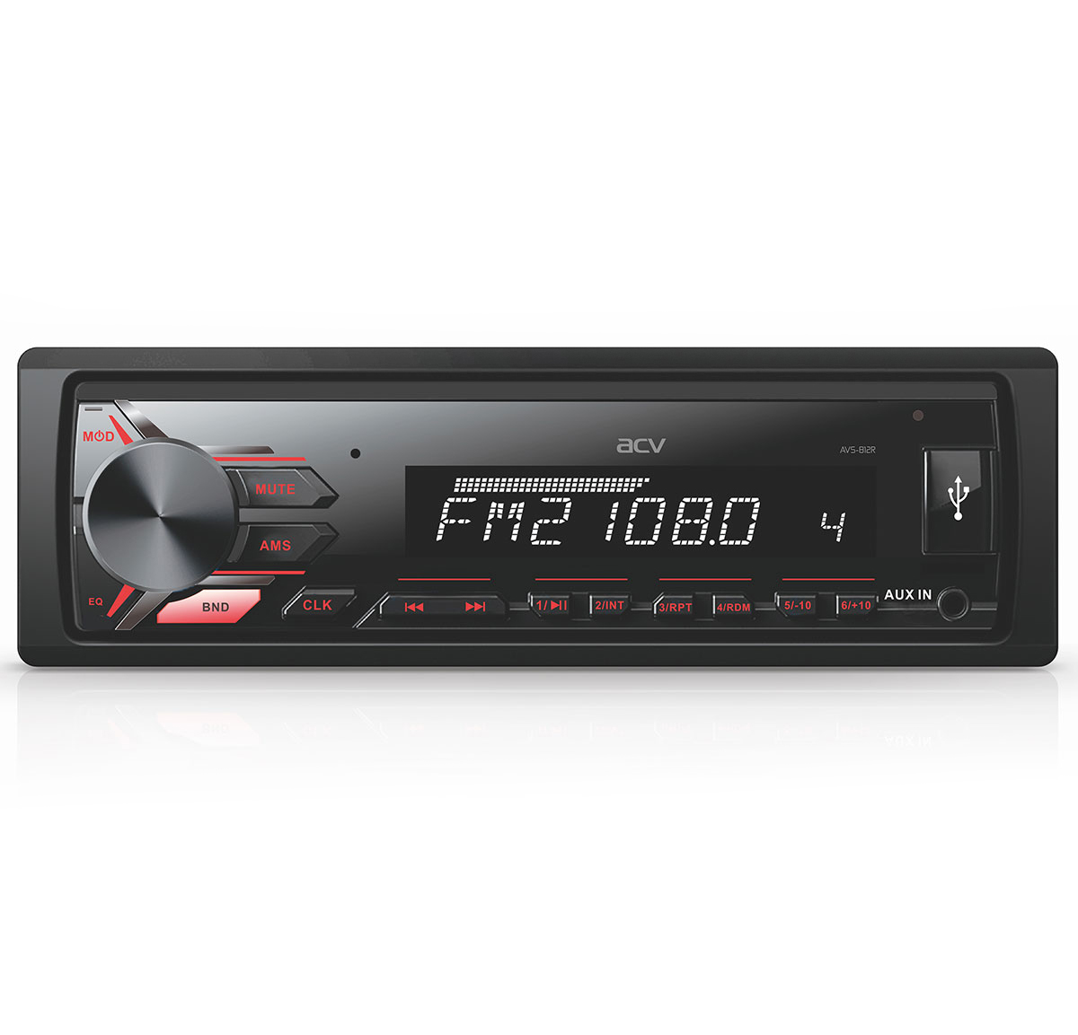 ACV | AVS-812R | 4*45/USB/SD /FM/AUX 1RCA ,красная подсветка | 1