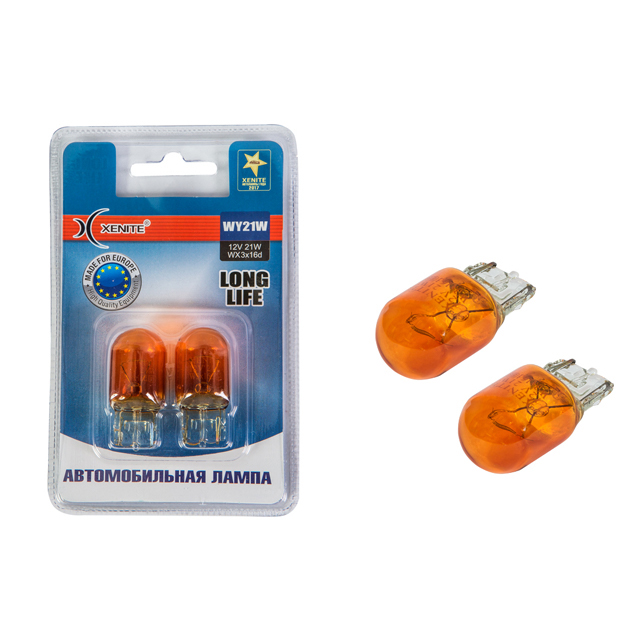 XENITE | WY21W LONG LIFE | 12V 21W (W3x16g] ЖЕЛТАЯ БЛИСТЕР 2шт.  | превью 1