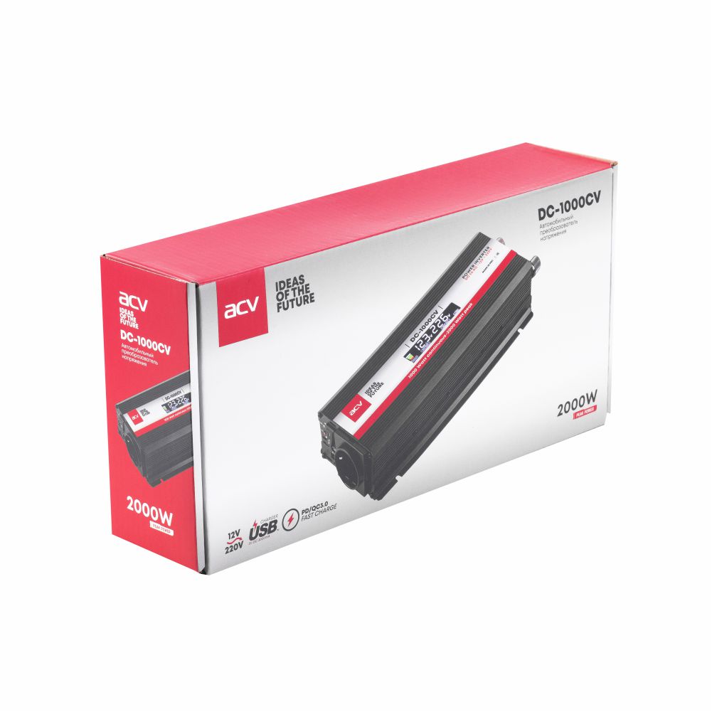ACV | DC-1000CV  | 1000Вт /12В->220/PD 30W/QC3 | 5