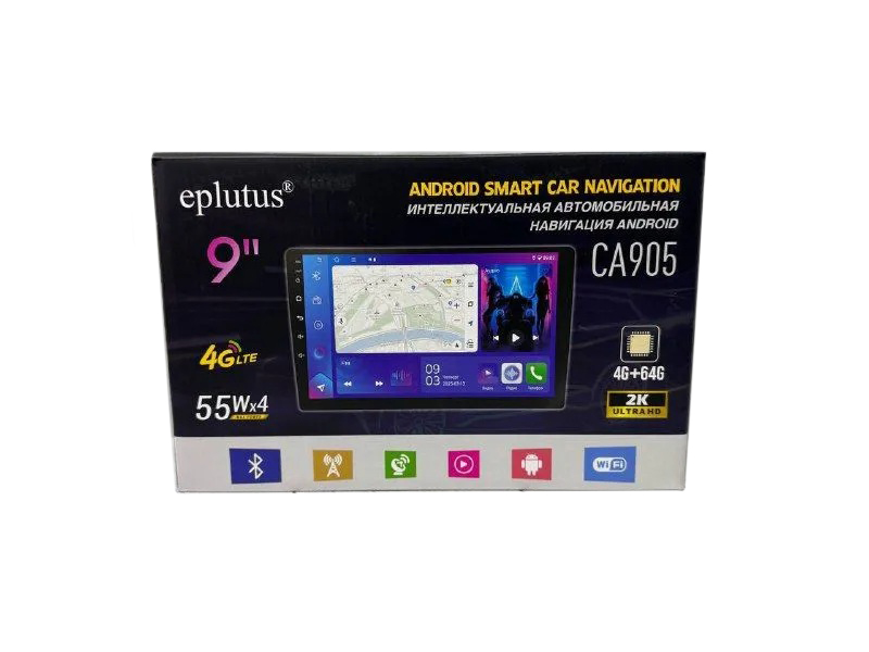 Eplutus| CA905 | 9", ANDROID 12, 2K 4-64ГБ 2xUSB. BT, Wi-Fi, GPS, AUX | 5