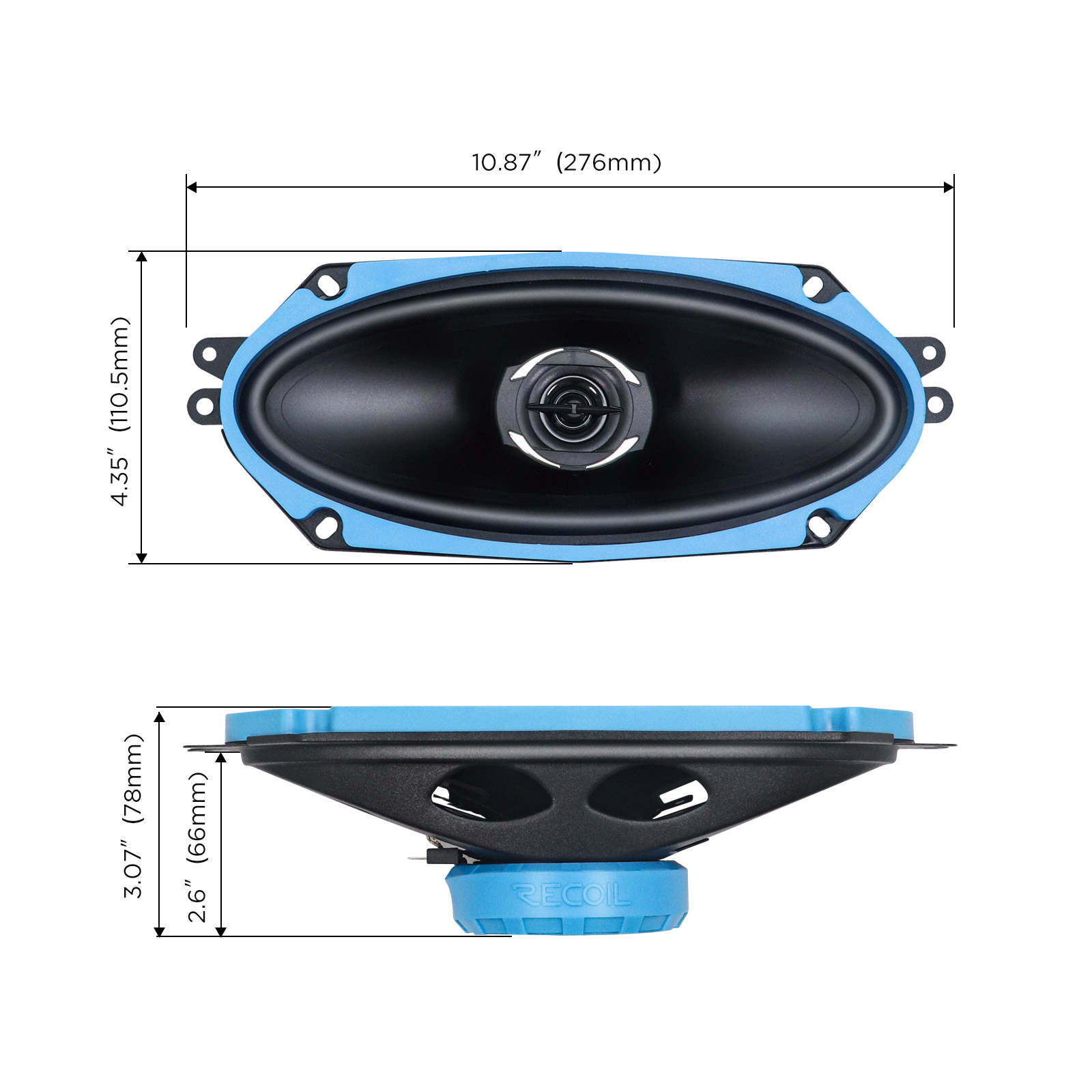 Recoil | RCX410 | 2-х пол. коакс., 4x10" , 3.2 Ом, 110-20000 Гц, RMS/Peak - 40W/80W | 4