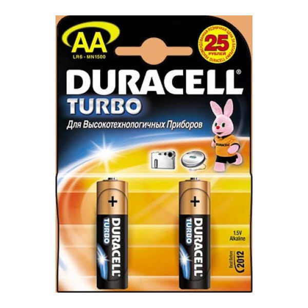 Батарейка | АА LR06-2BL Duracell Turbo 2 шт. в упаковке 1