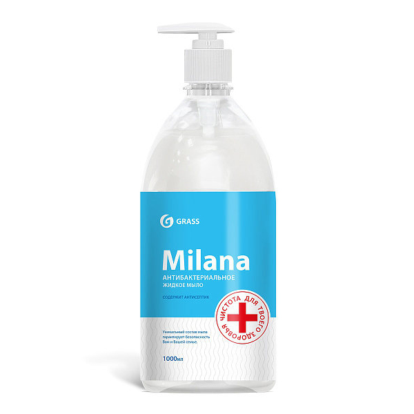 GRASS | Milana | Жидкое мыло Антибактериальное с дозатором (1 литр) | 1