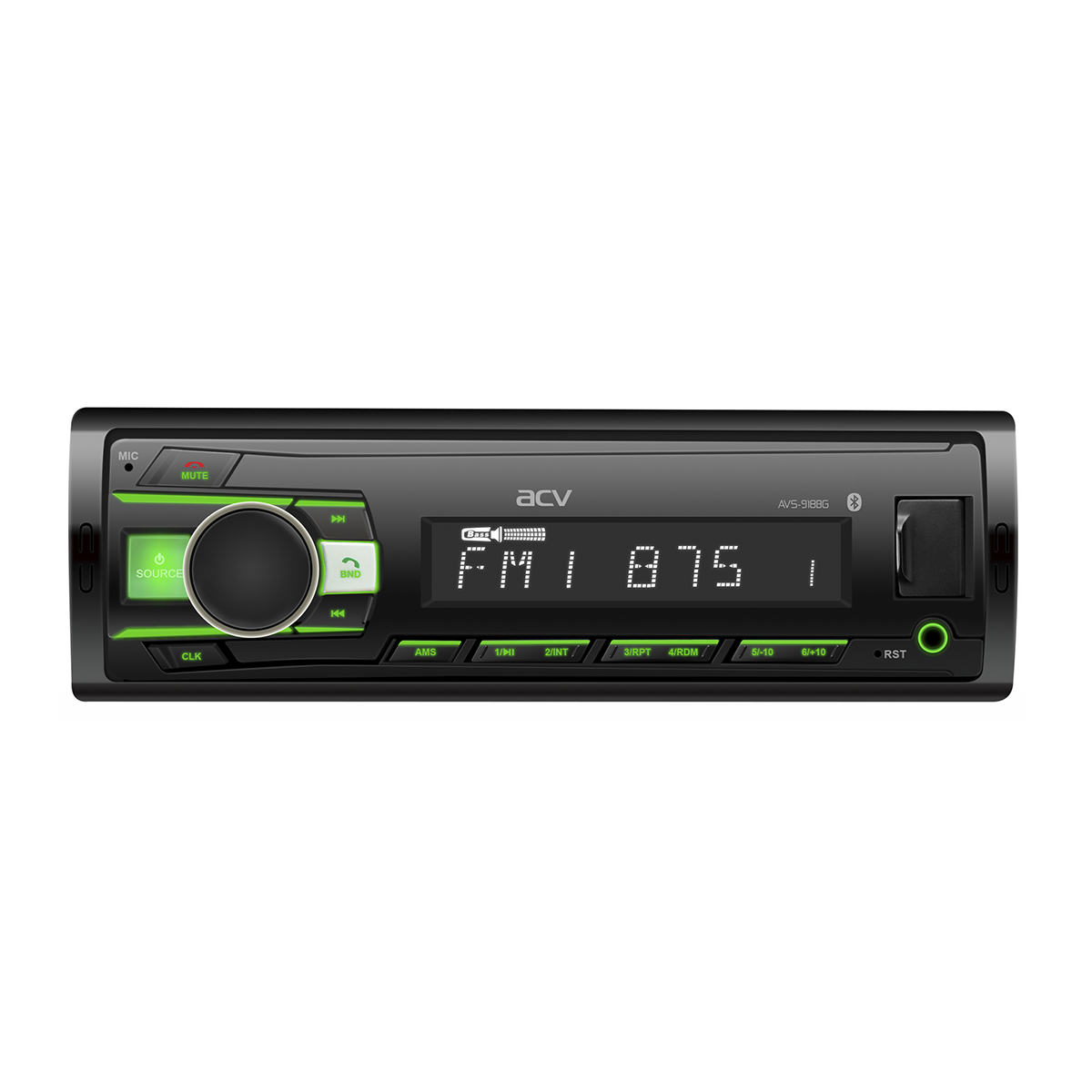 ACV | AVS-918BG | 1din/зеленая/FM/MP3/USB/BT/SD/FM/4*50/Bluetooth/съемн.панель | превью 1