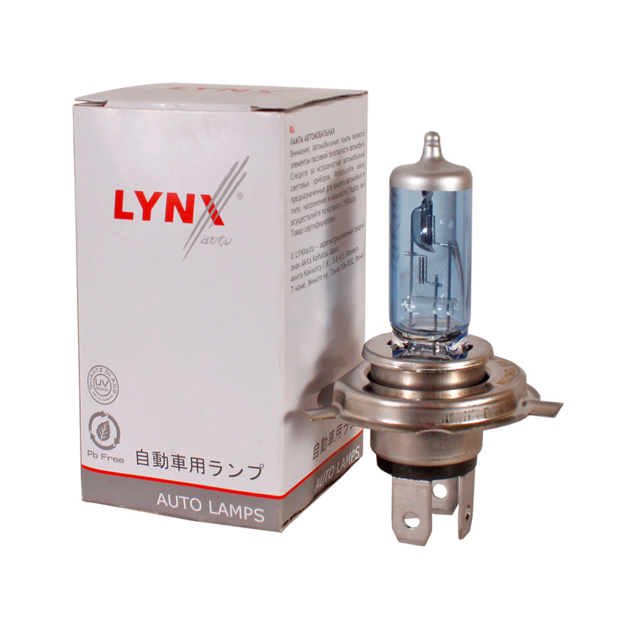 LYNX |  H4 SUPER WHITE | 12V 60/55W лампа накаливания Серия BLUE (L10460B) | превью 1
