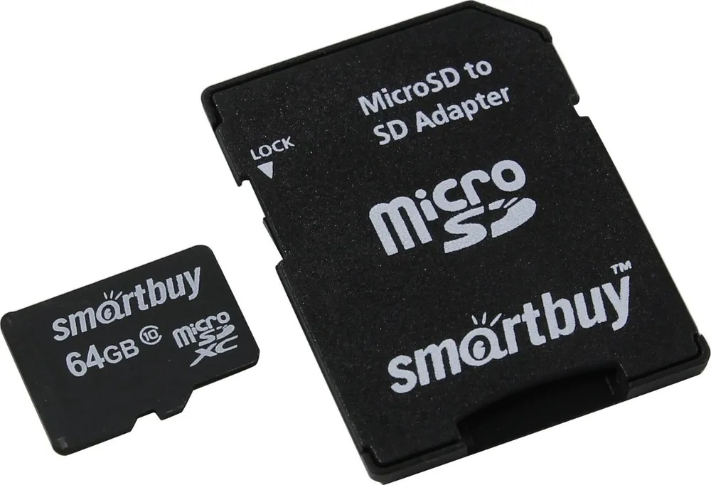 Smartbuy | MicroSDHC 64Gb Class 10 (с адаптером SD) | Карта памяти MicroSD 64Gb + адап, Class 10 | превью 2