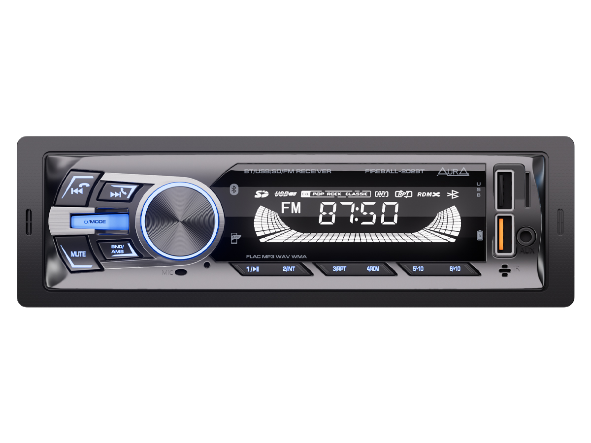 AurA | FIREBALL-202BT | 4х51w, FLAC, 2xUSB/BT, APP, 2 пары RCA, синие кнопки | 2