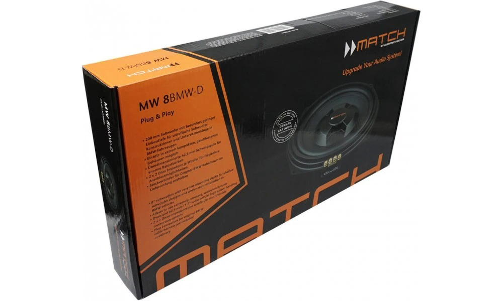 MATCH | MW 8BMW-D | Сабвуфер 20см, 8", 200/400Watts, для BMW/mini, маленькая посадочная глубина | 6