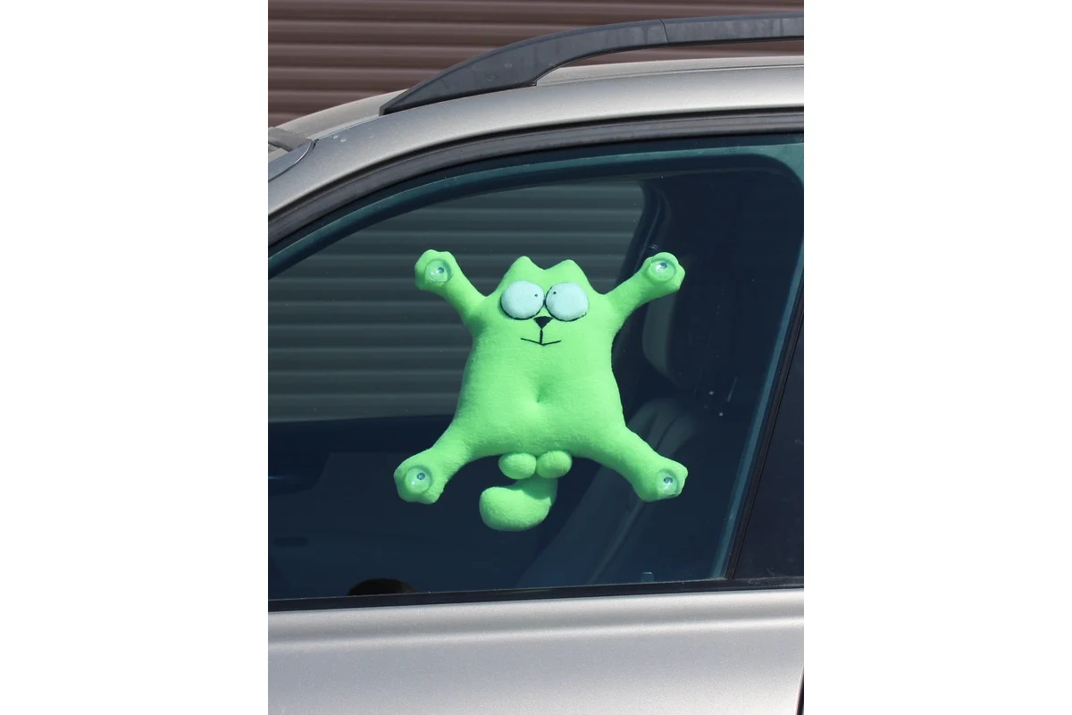 SNOOGY | КОТ МАЧО | кот на стекло на присосках САЛАТОВЫЙ | превью 2