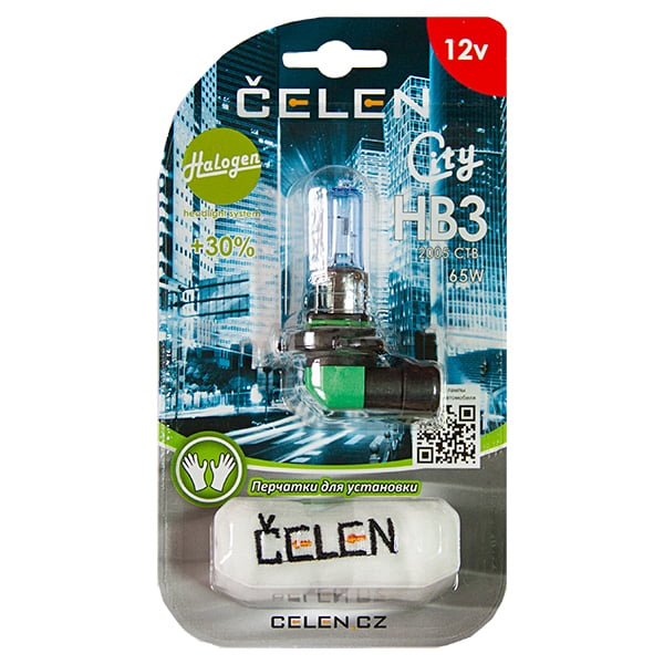 CELEN | HB3 2005CTB Halogen | Лампа Halogen City + 30% HB3 12V 65W  СИНЯЯ БЛИСТЕР | превью 1