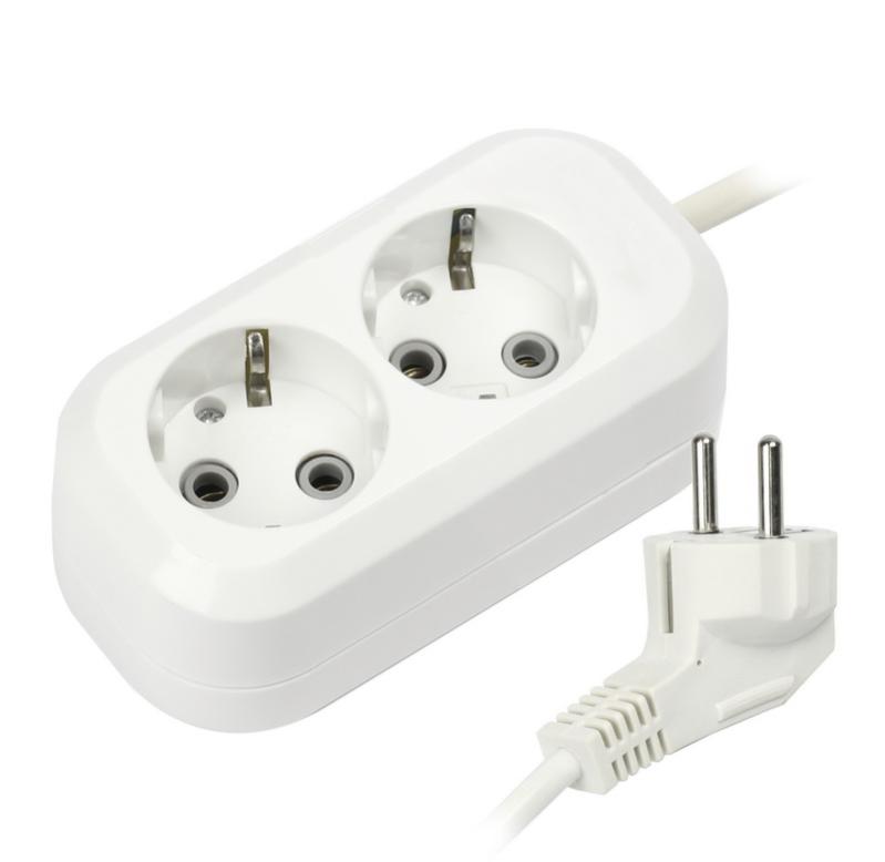 Smartbuy | SBE-16-2-02-Z| Удлинитель Smartbuy, 2 гнезда 2.0 метра 16А/3.5кВт с заземлением ПВС 3х1.| 1