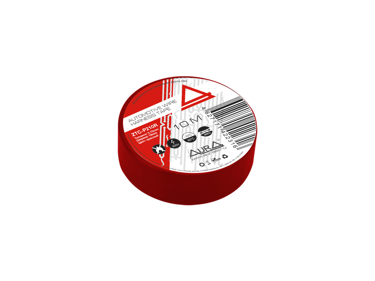 Изолента  | AurA ZTC-P210R | ПВХ изолента, красная, 150mic x 19mm x 10m | превью 2