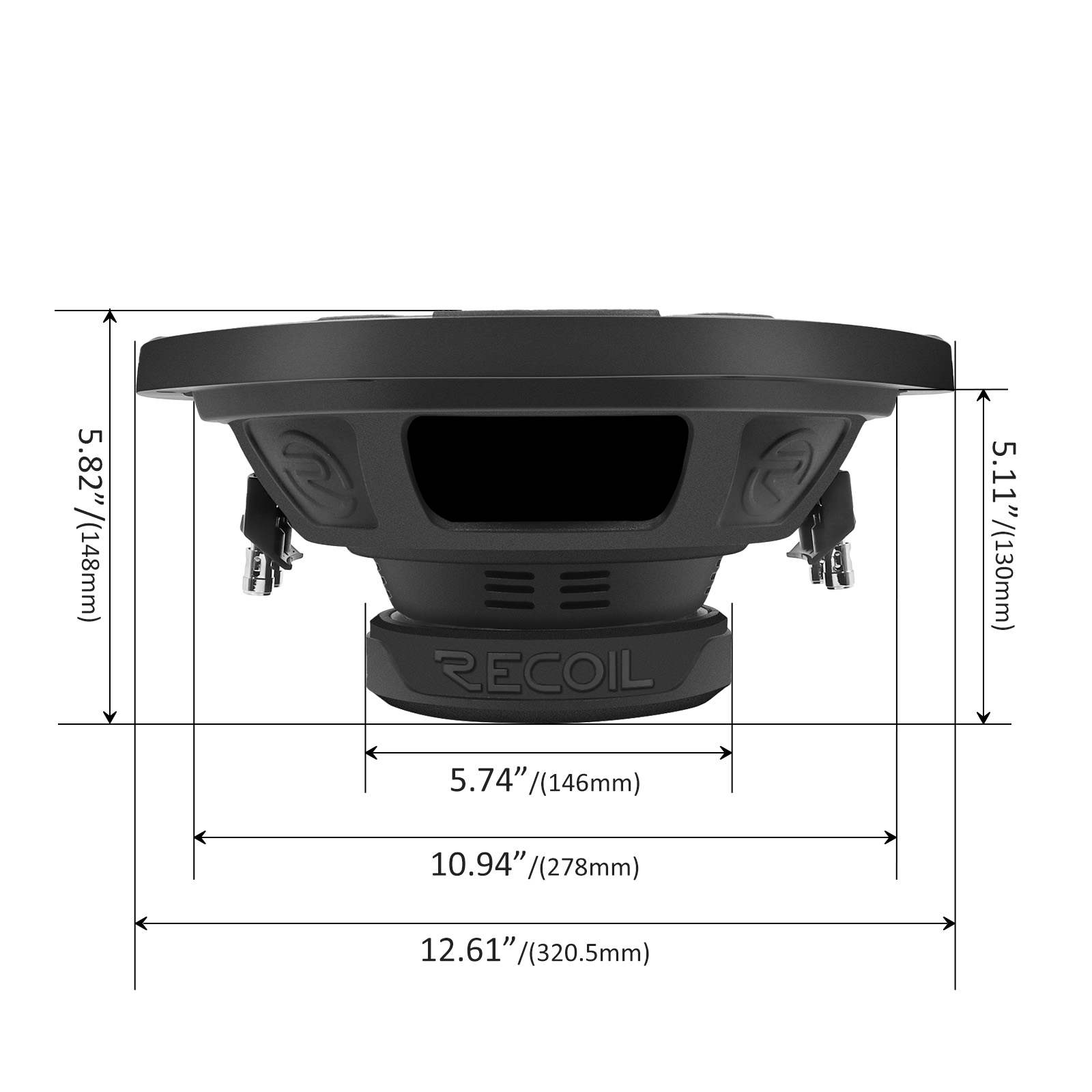 Recoil | RW12D2 | Сабвуферный динамик, мм), Ом,  Гц,  RMS/Peak -600W/1200W  | 5