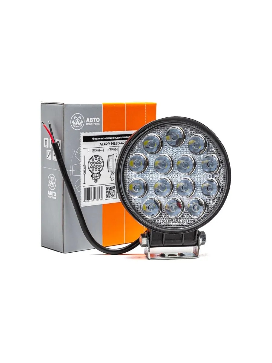 Автоэлектрика| AE42R-14LED-42HC |Фара светодиодная,круглая,115*42*142,,42Вт,10-30V,1шт | 4
