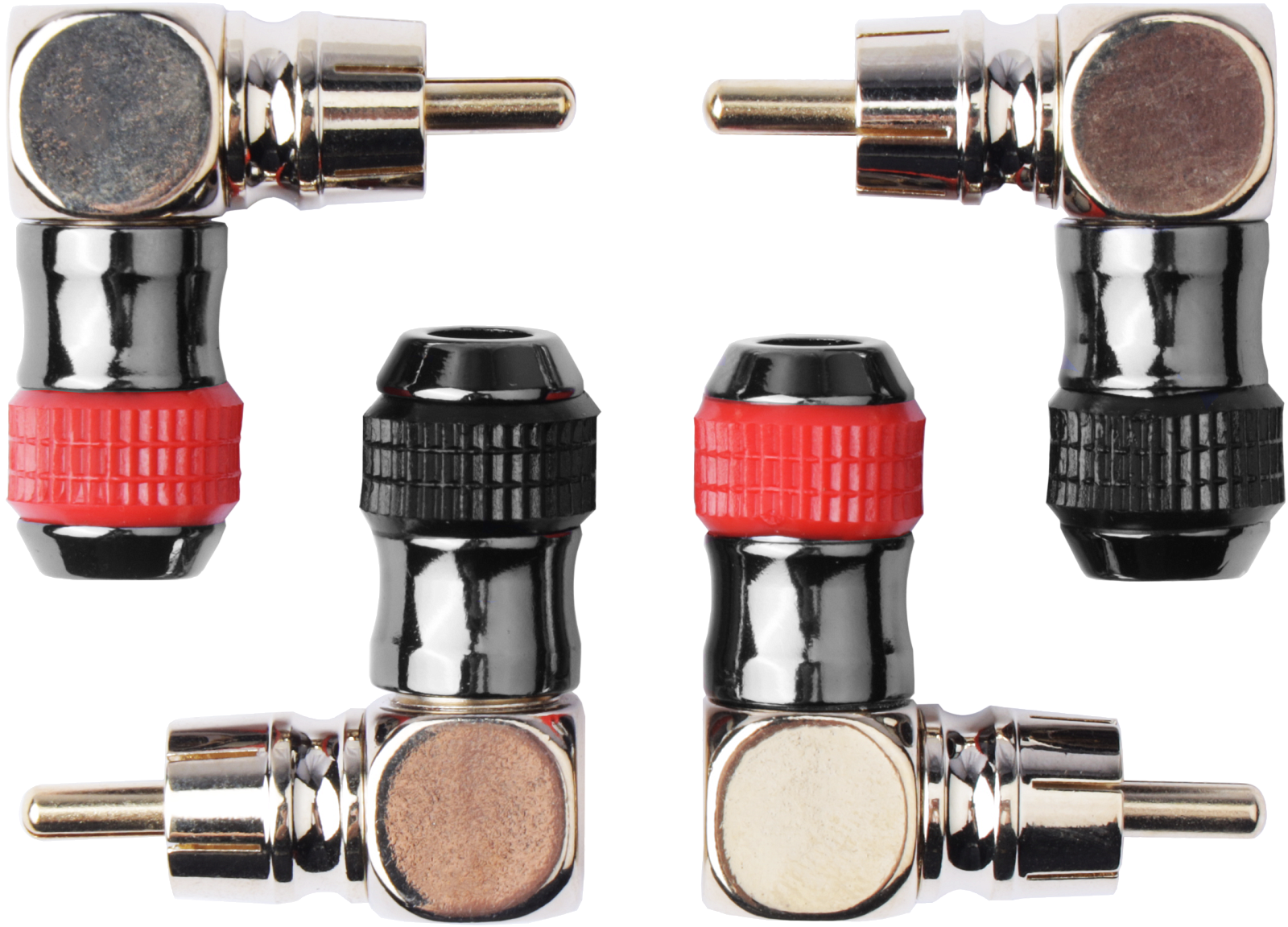 Ural | УРАЛ КНС RCA-ТТ02 | Адаптер-переходник угловой RCA , 2 красн. + 2 черн. | 1