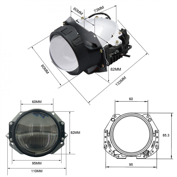 SVS | 0418888001 | БИ-линза IQ-Light | SMD 3,0"  Н4.H7.HB4.HB3 5500К, 2800Lm, 35W цена за ПАРУ  | 4