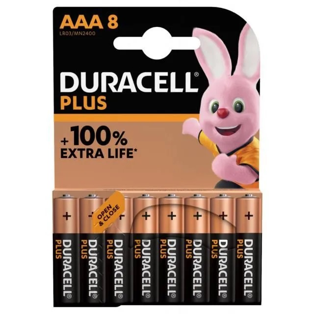 Duracell | ААA LR03-8BL  | Батарейка Duracell PLUS 8 ШТ ЦЕНА ЗА 8 ШТ. | 1