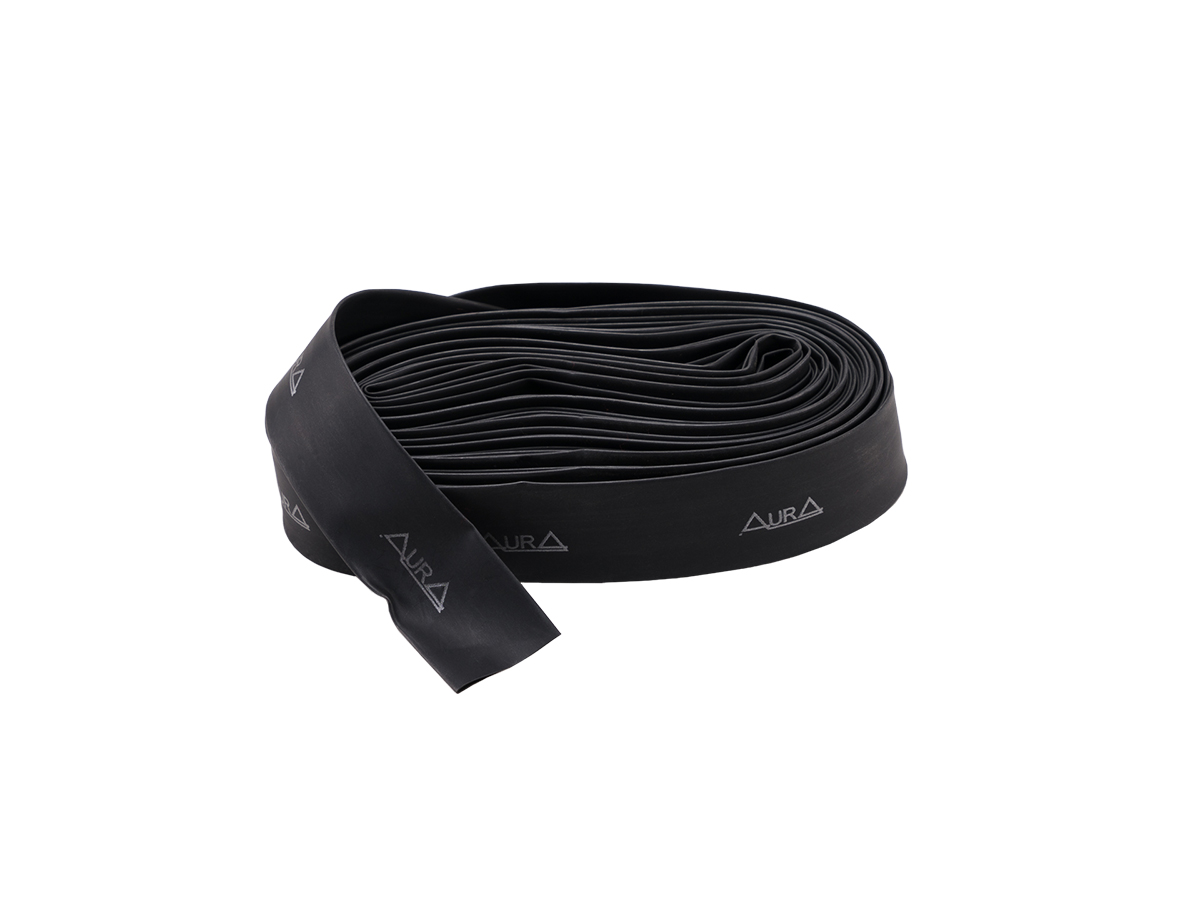 AurA | HSB-1507 | Термоусадочная трубка ЧЁРНАЯ, с логотипом, диаметр 15-07мм, 10м | превью 1