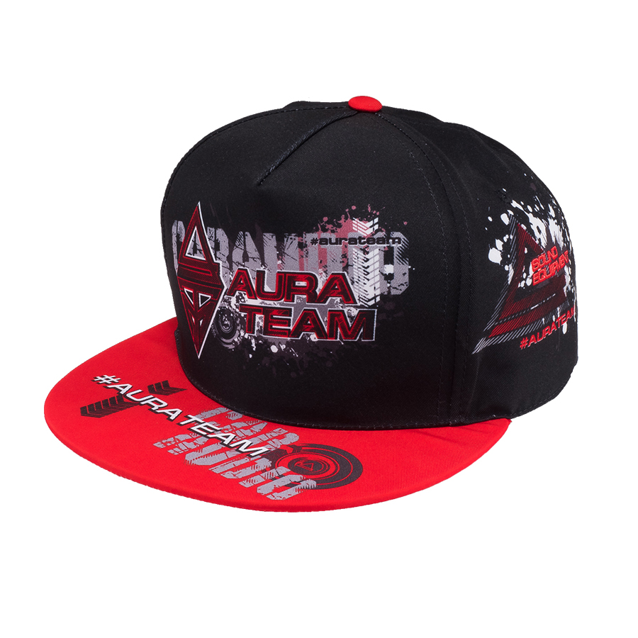 AurA | Бейсболка | AurA TEAM, черная, прямой козырек | 1