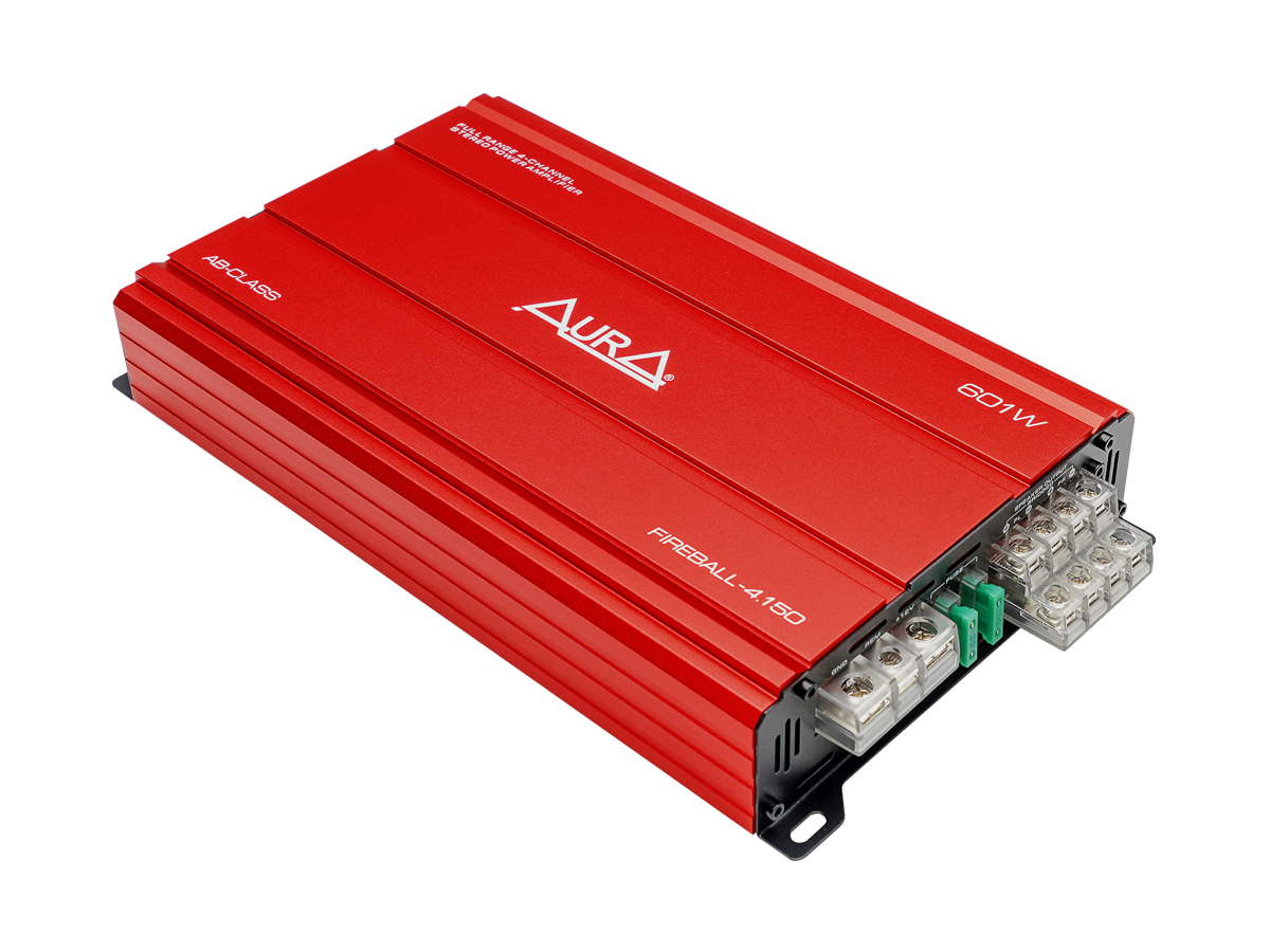 AurA | FIREBALL-4.150 | 4x100w (4 Ohm), 4x150w (2 Ohm), 2x230w (4 Ohm), LPF/HPF, 20Hz - 20kHz | 1