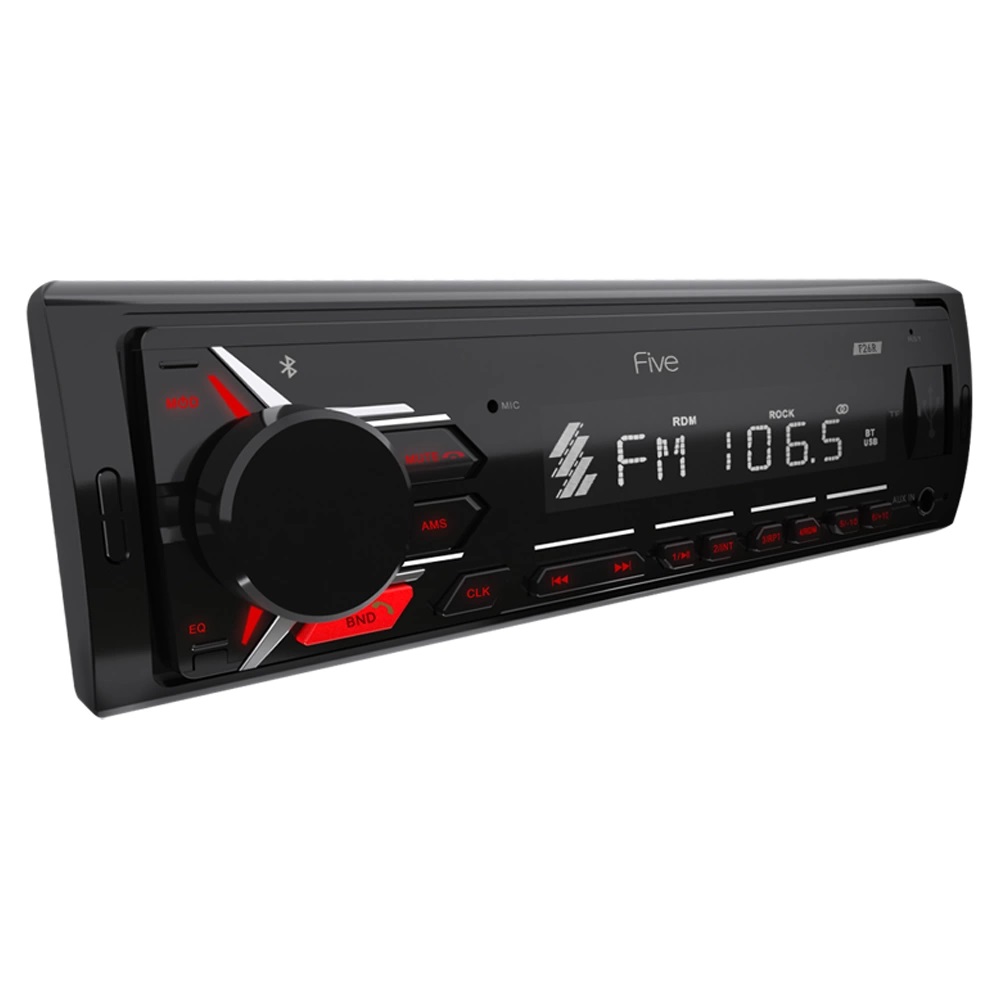 FIVE | F26R | 1din/красная/Bluetooth/USB/AUX/SD/FM/4*50 | превью 1