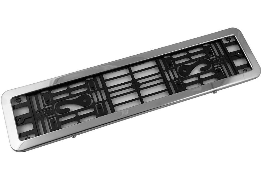 DolleX | SPL-10 | Рамка номерн. знака нержавеющая сталь с пластм. адаптером в сб., скругленные углы| 1