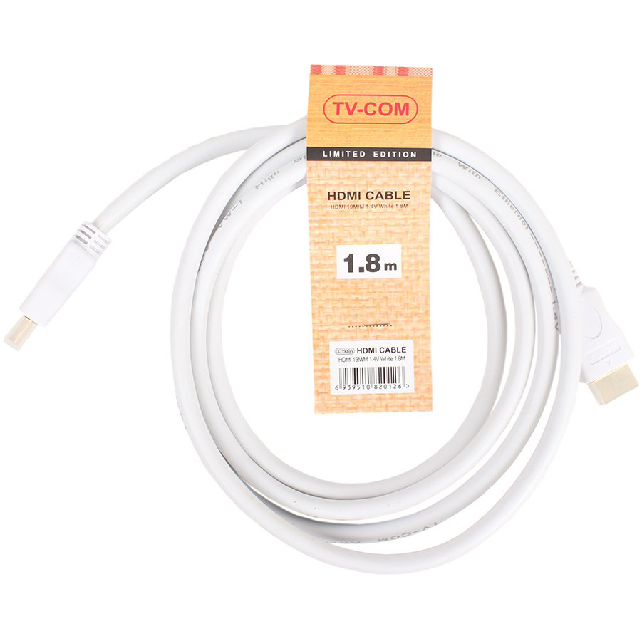 TV-COM | CG150SW-1.8M | Кабель HDMI to HDMI ver.1.4 A-M/A-M, 1,8 м белый | превью 1