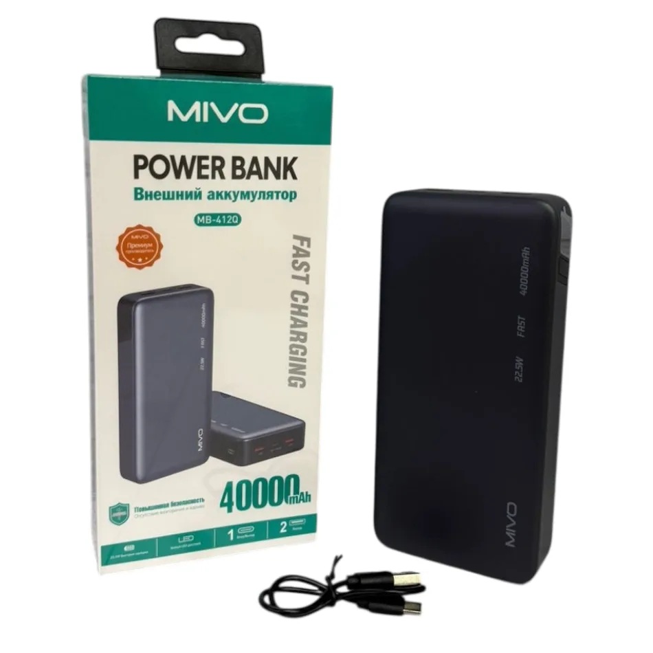 Mivo | MB-412Q | Power Bank для зарядки телефонов, смартфонов, | 1