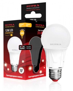 Лампы Supra | SL-LED-A60-14W/2700/E27 | светодиодная лампа Мощность -14 Вт, Цоколь - Е27, 2700К | 1