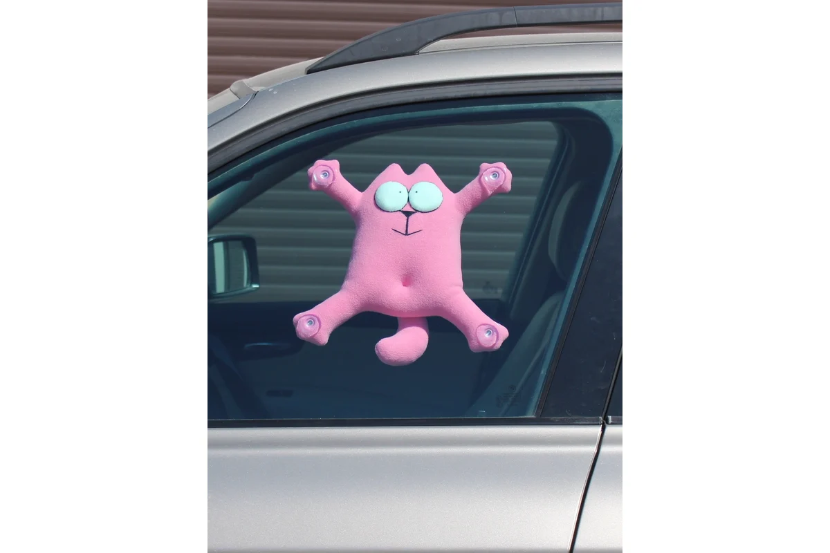 SNOOGY | КОТ | кот на стекло на присосках РОЗОВЫЙЙ | превью 2