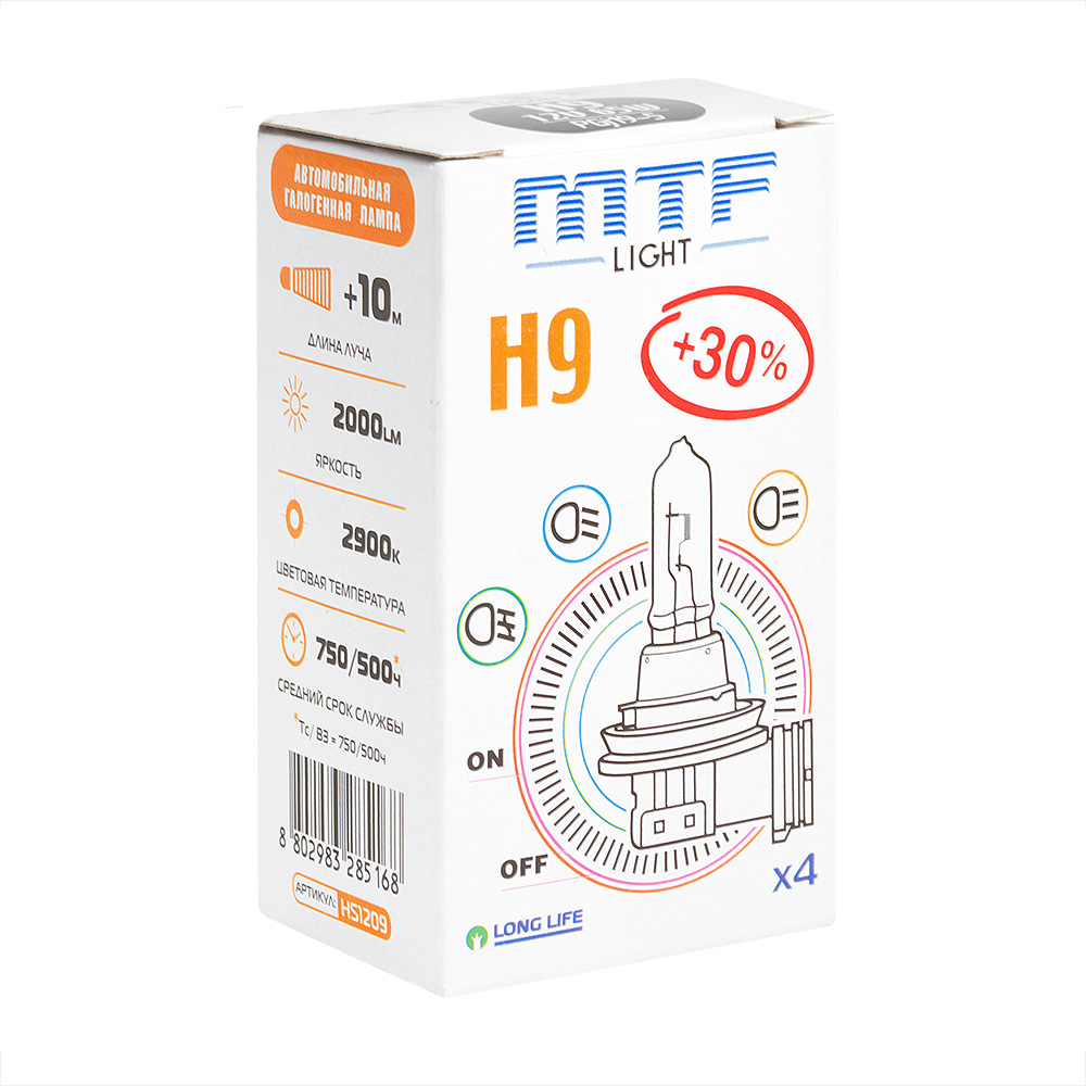 MTF | Standard+30% H9 | 12V 65W лампа накаливания 1ШТ. | 1