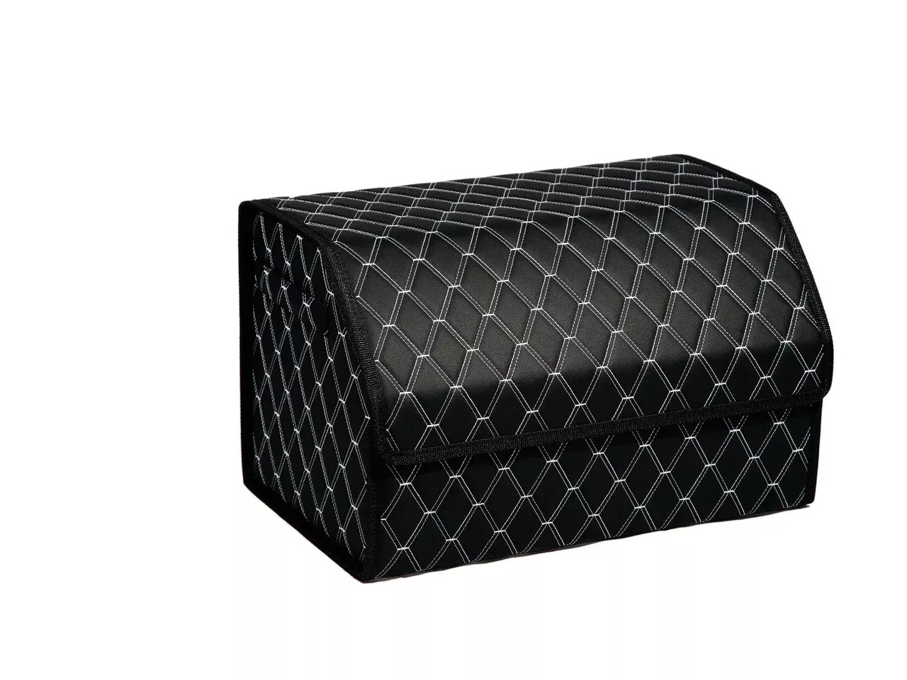 FOR CARS | 3D органайзер | черный/белая нить/черный кант,экокожа,размер XL (70*30*30 см.)  | 1