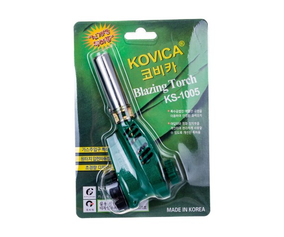 Газовая горелка | 1005 | Газовая горелка пьезоподжиг зеленая №1005| превью 3