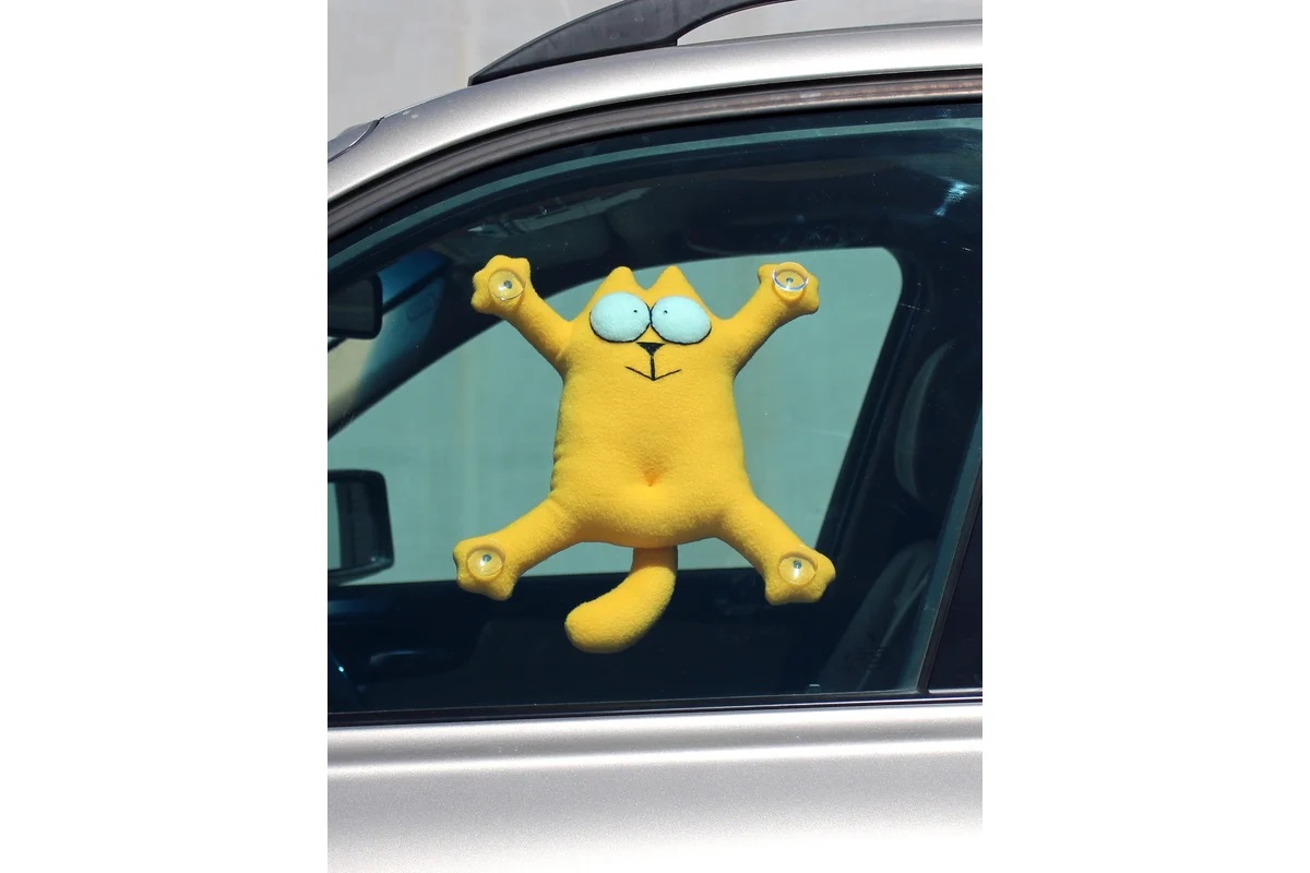 SNOOGY | КОТ | кот на стекло на присосках ЖЕЛТЫЙ | 2