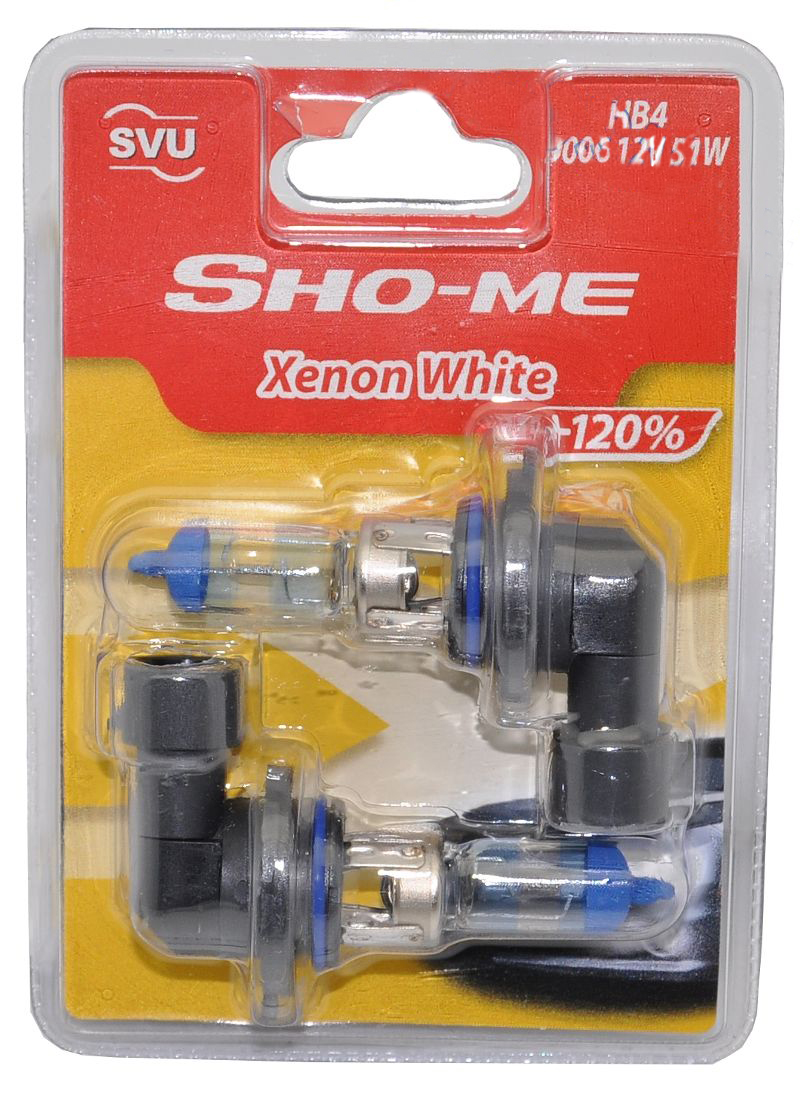 Sho-me | HB4 9006 12v/51w SVU | Sho-me SVUяркость увеличенная на 120% ,блистер 2шт/уп.| превью 1