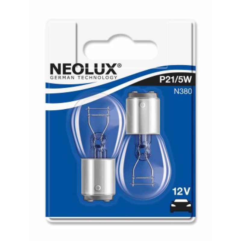 NEOLUX P21/5W | N380 - 02B | Лампа P21/5W 12V BAY15D 1уп. 2шт. | 2