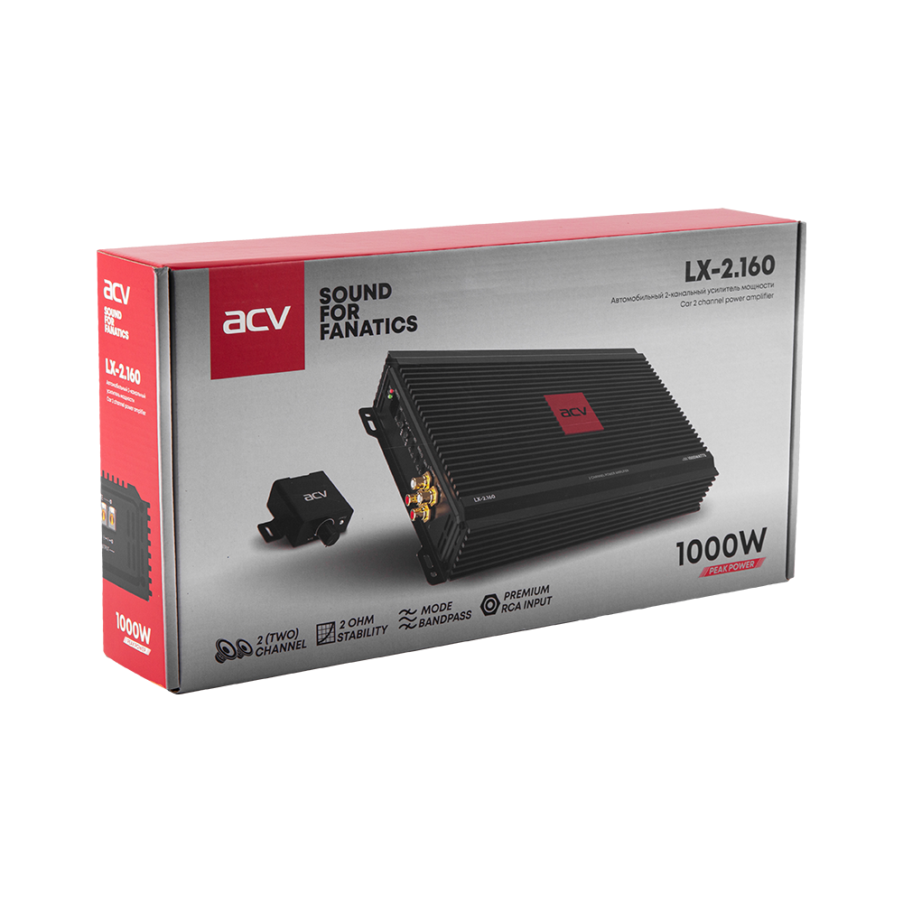 ACV | LX-2.160 | 2x160вт /2-1 канал/4-2 Ом/High-pass/ Low-pass | 8