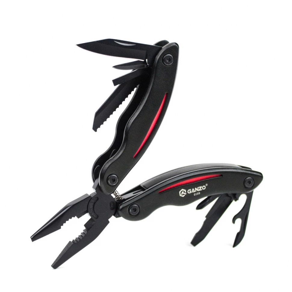 GANZO | Мультитул G-109 | 8 инструментов ,цвет:черный ,вес:280 гр.| превью 1