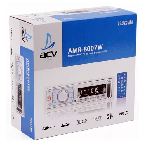 ACV | AMR-8007 W | 4x40 Вт/1 DIN|/USB/SD/FM,съемн панель,белый. | 5