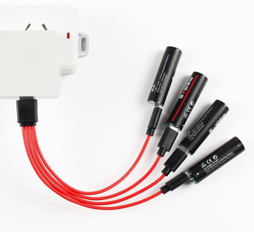 Soshine | АА Li-ion 1750mAh | Аккумулятор АА Li-ion, разъем USB-C, 1750mAh, комплект (4шт+кабель)| превью 2