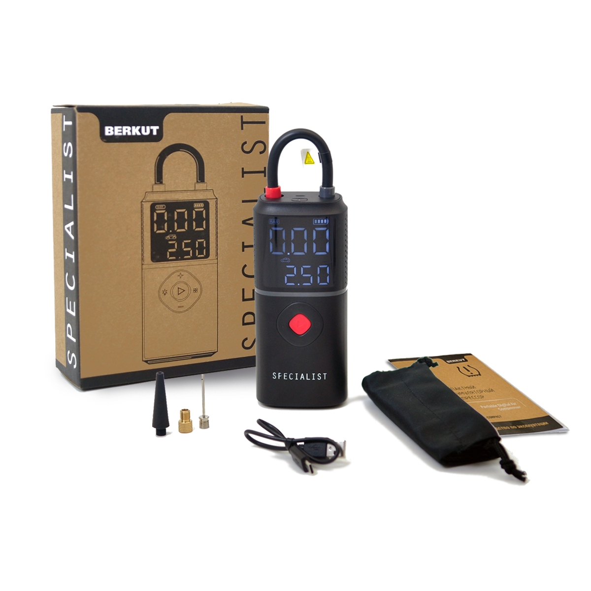 BERKUT | DAC-compact| Аккумуляторный компрессор 12,5атм,12л/мин, Li-ion 7,4V 2x2500 mAh (18Wh) | 4