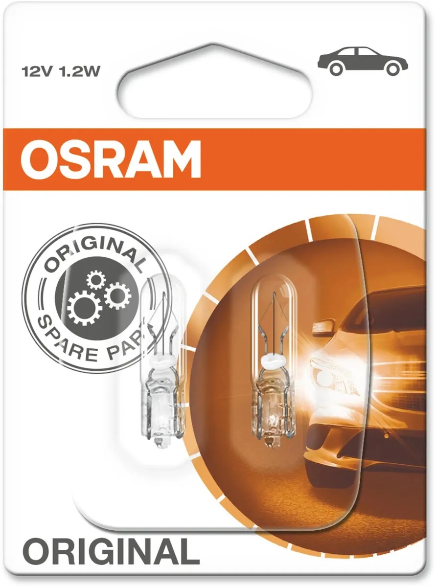 OSRAM | 2721-02B  W2X4.6D | Лампа  12V 1.2W .цена за 2 шт. | превью 1