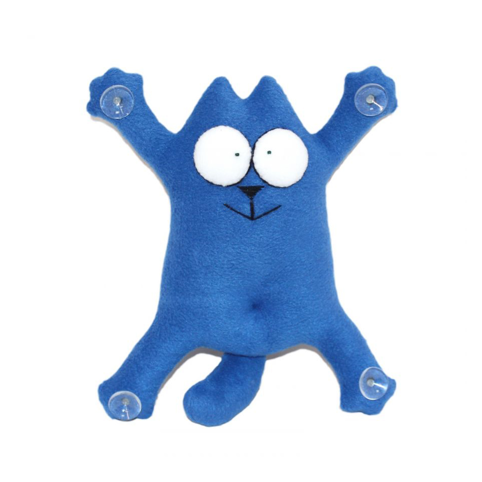 SNOOGY | КОТ | кот на стекло на присосках СИНИЙ | превью 1