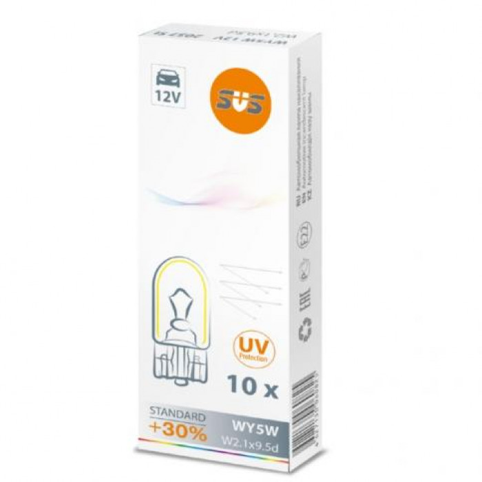 SVS   | WY5W 0200057000  | Лампа T10 WY5W 12V AMBER уп.10 шт. | превью 1