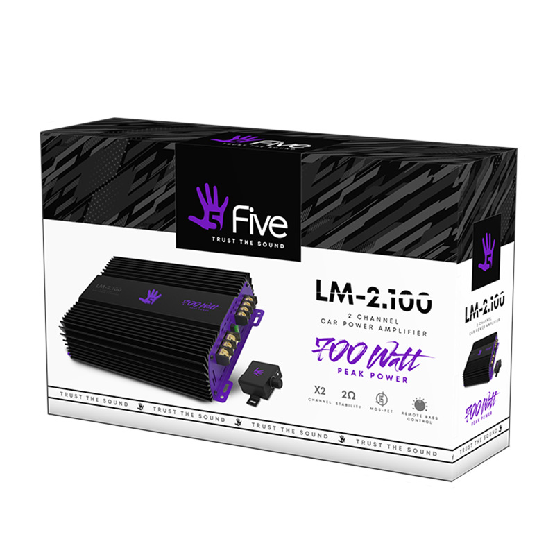 FIVE | LM-2.100 | 2x100вт Bass Boost пульт, Low-pass | 4