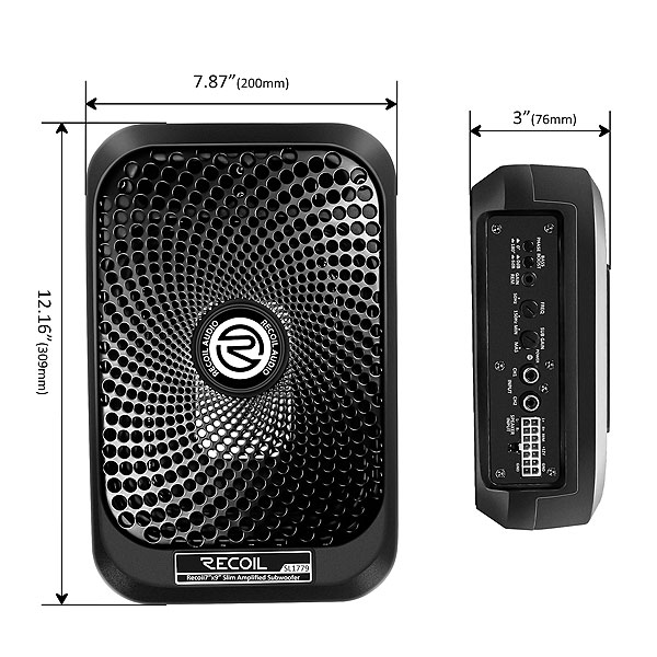 Recoil | SL1779 | активный сабвуфер подсидельный, 7”x 9” , 230Вт, 30-150Гц | 4