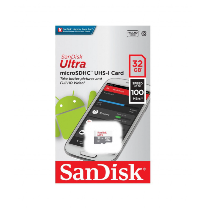 SanDisk | Ultra Android 32Gb UHC-I  | Карта памяти б/а / 100MB/s | превью 1