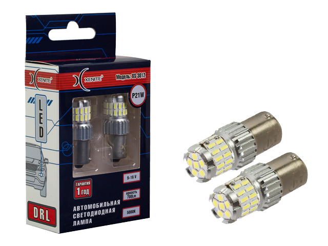 XENITE |  P21W  BS3012 |  Диодная лампа с цоколем, 700Lm, 5000K, ПТФ/ДХО 2 шт | превью 1